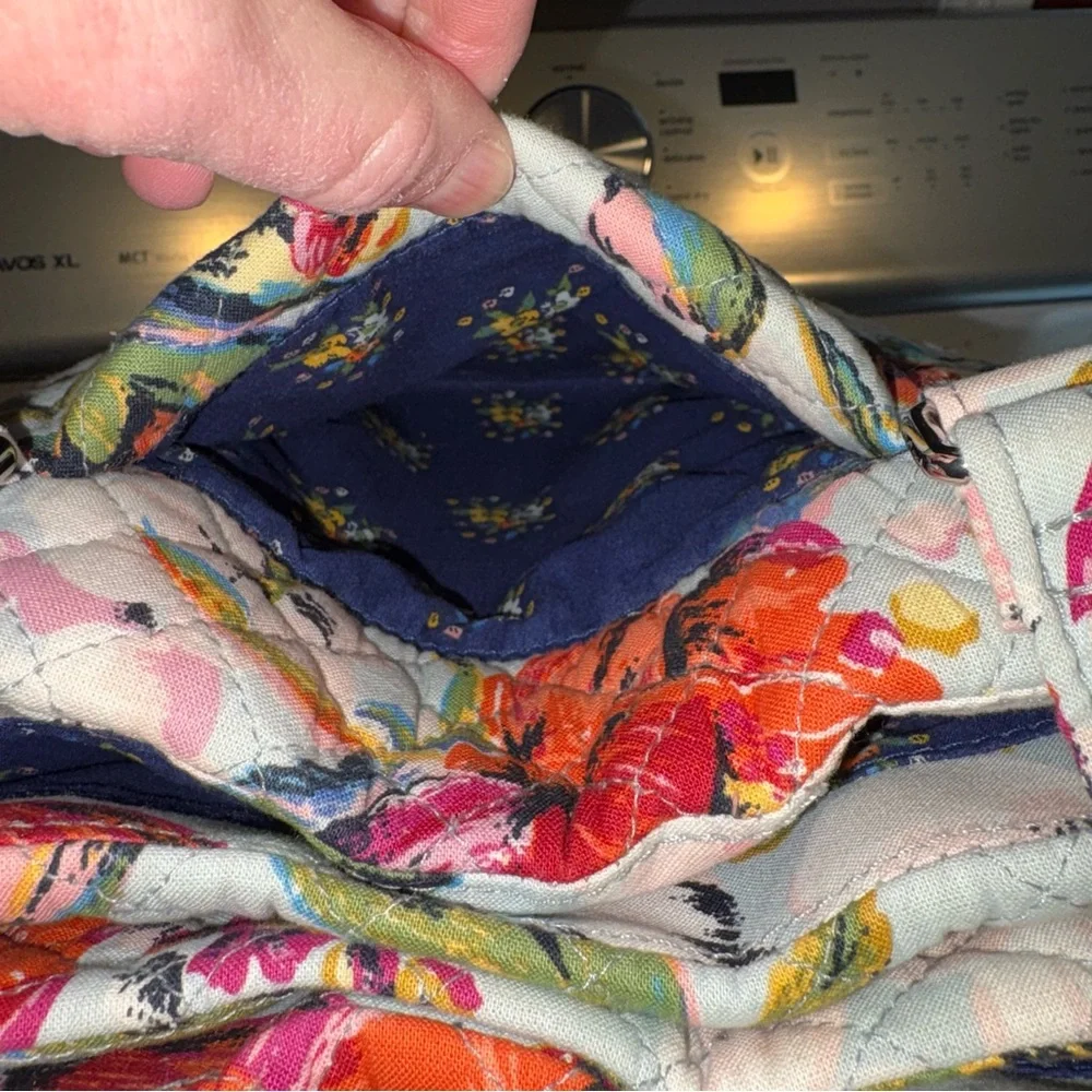 Vera Bradley Sea Air Floral Triple Compartment Large Shoulder Bag